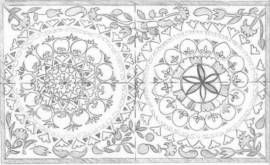 Исследование художественно-композиционных принципов оформления узбекских ковровых изделий