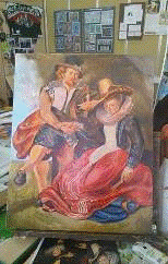 Копия картины П.П. Рубенса 'Автопортрет с Изабеллой Брант' для оформления интерьера кабинета 'Истории мировой культуры' колледжа
