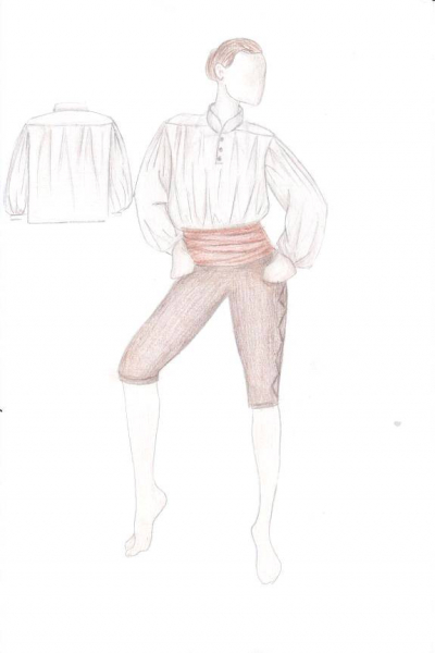 Разработка мужского театрального костюма на женскую фигуру